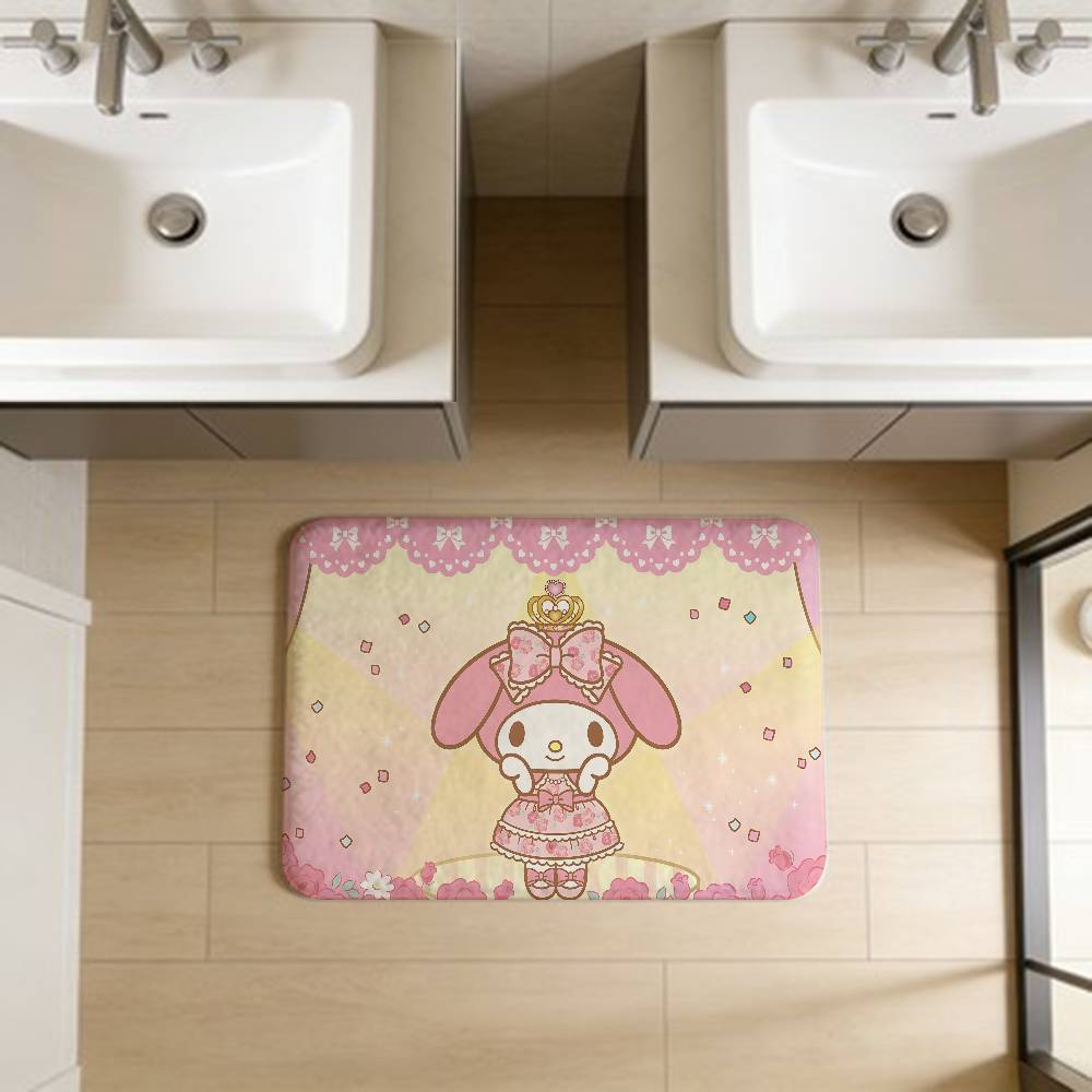 Милый M-my Melody Коврик для ванной Нескользящий Впитывающий воду Длинный полосатый Подушка Коврик для спальни Приветственный коврик