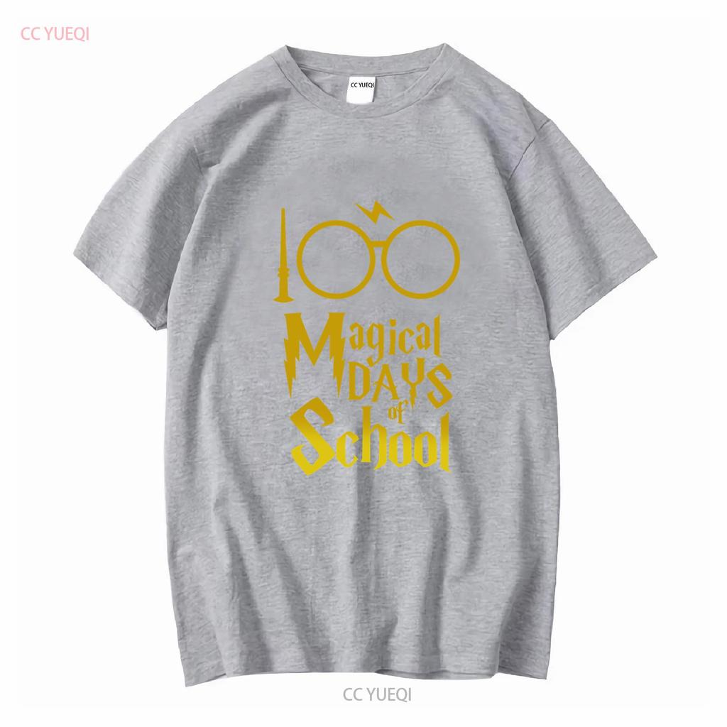 Magic 100 Days Of School T Shirt Magical Teacher S Long Or Short Sleeves Vintage Washed Comfortable Graphic Fashion Slightly