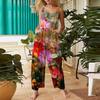 Women's Casual Jumpsuit, Sleeveless Printed Cotton Jumpsuit