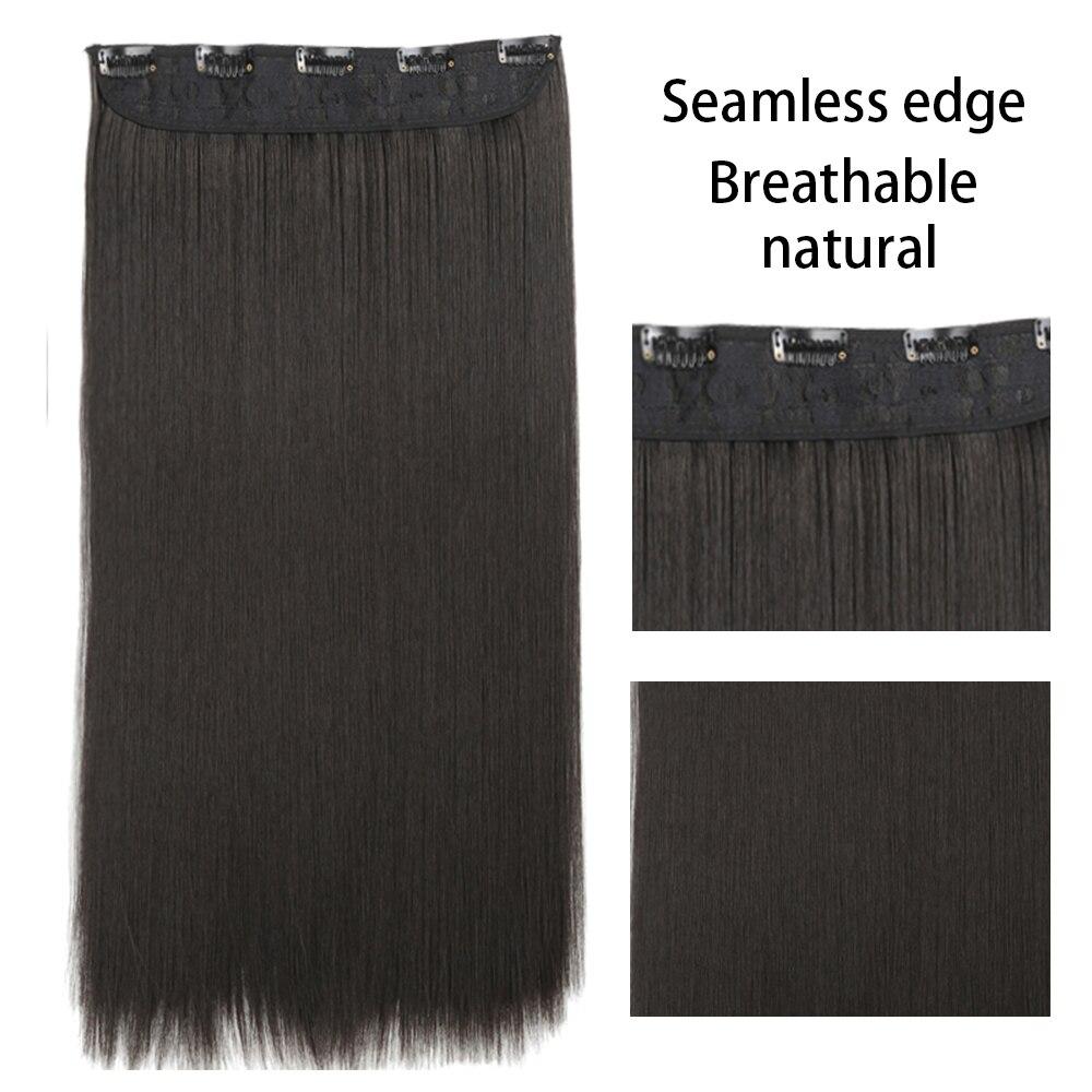 MERISIHAIR 5 зажимов для наращивания волос, синтетические длинные прямые волосы, прическа, высокотемпературное волокно, золотисто-коричневый, черный