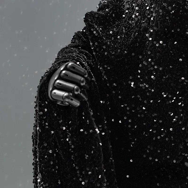 100x125 см эластичная мягкая бархатная ткань с пайетками платье танцевальное платье ювелирные изделия оптовая продажа ткань для самостоятельного шитья одежды материал 5 мм бисер