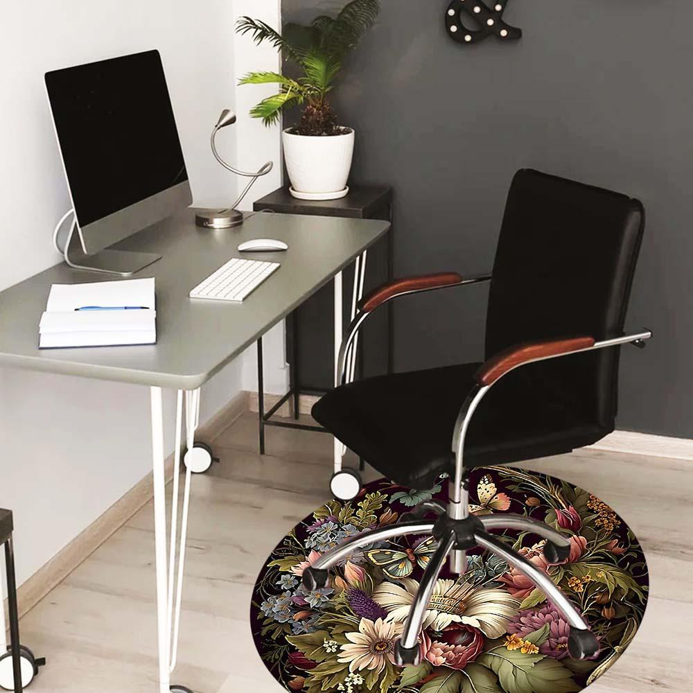 Plant Round Rug Suitable For Office Reception Office Chair Protection Carpet And Also Suitable For Gifts To Relatives And Friends