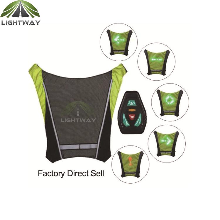 Led Light Reflective Safety Vest Turn signal Bicycle Reflective Warning Vests with Remote Controller