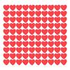 100Pcs Red Wooden HeartShaped Ornament SelfAdhesive DIY Hand Made Home Decoration