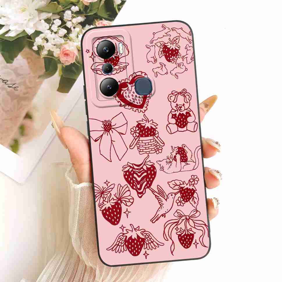 For Infinix Hot 20i X665C X665E Cases Flower Butterfly Silicone Soft Cover For Infinix Hot 20i Hot20i Phone Back Cover Casing