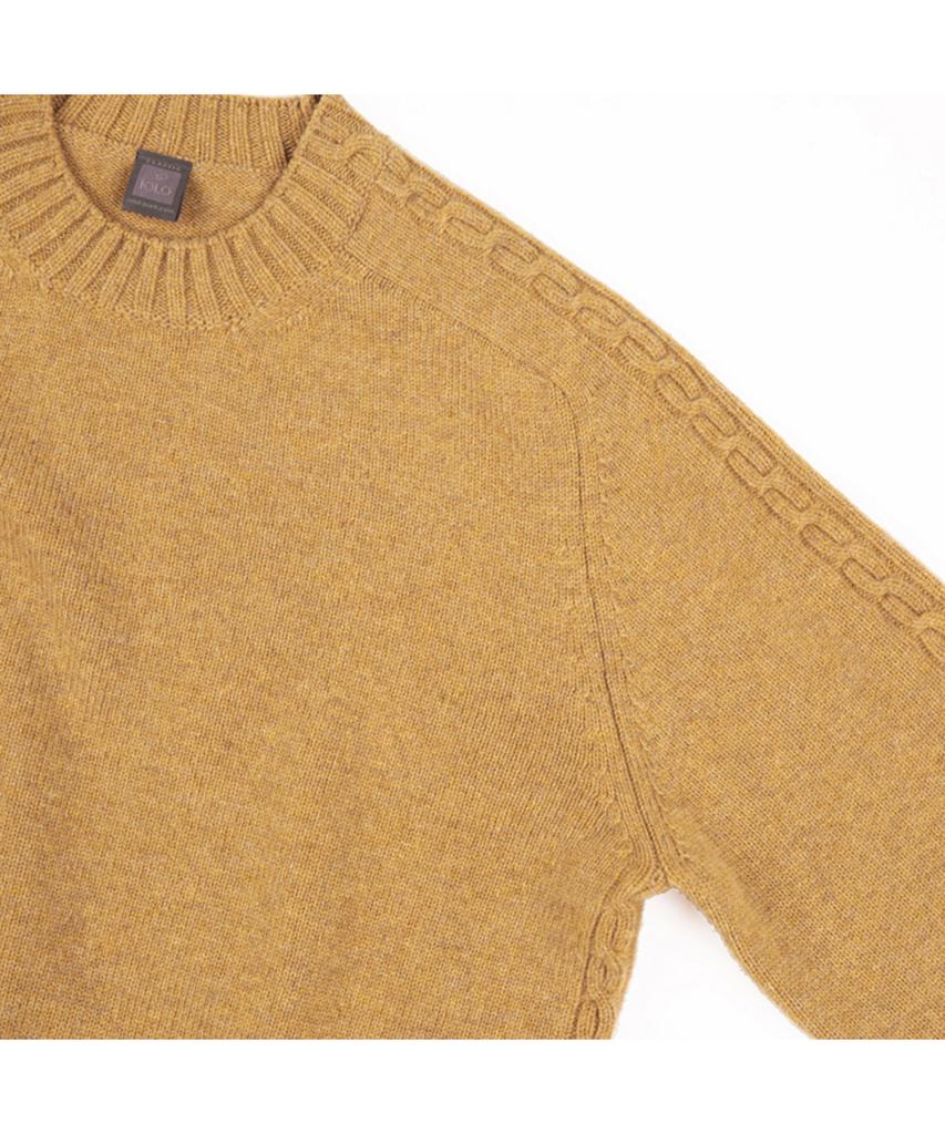 IOLO Cable Crewneck_Mustard