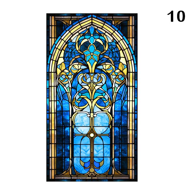 Ретро Арт-стекло Пленка Европейский стиль Витраж Церковное искусство Приватность Окна Наклейки Непрозрачный Отель Клуб Веранда Окно Декор Пленка