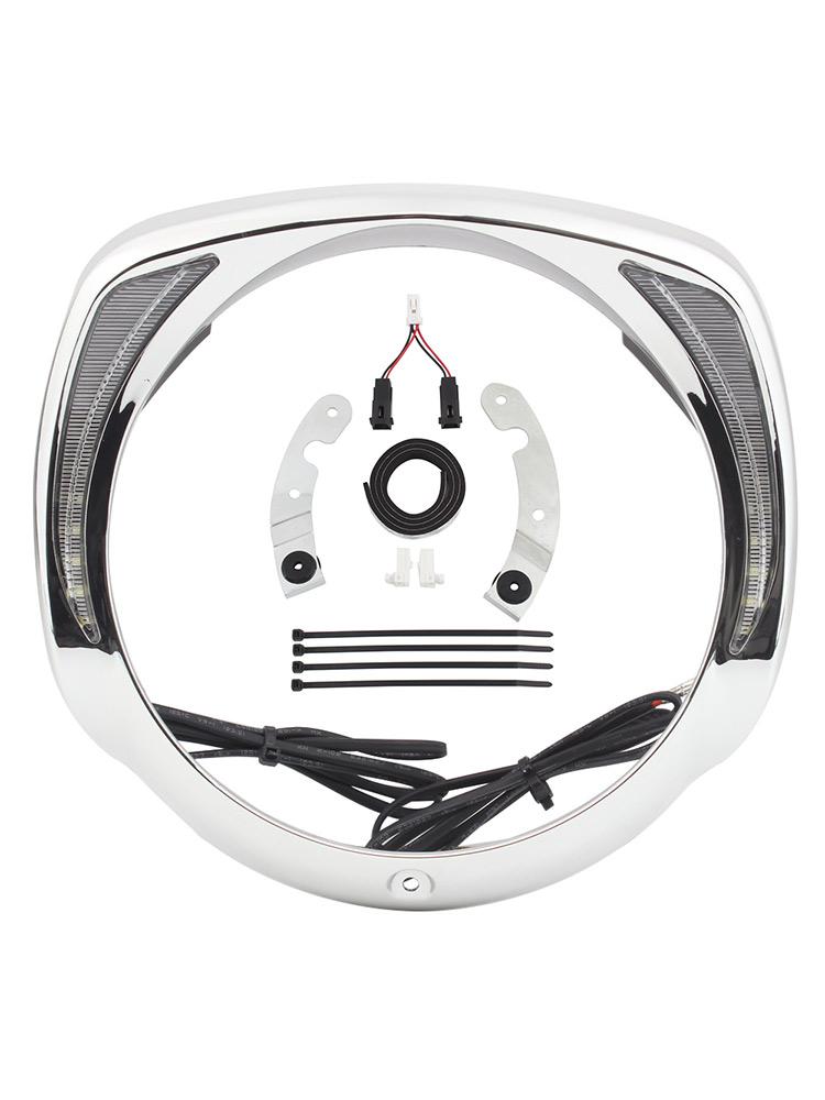 Для мотоцикла Electra Glide Ultra Limited Low FLHTKL 2015-2019 Аксессуары 7-дюймовая светодиодная окантовка фары Хромированный/Черный ABS-пластик