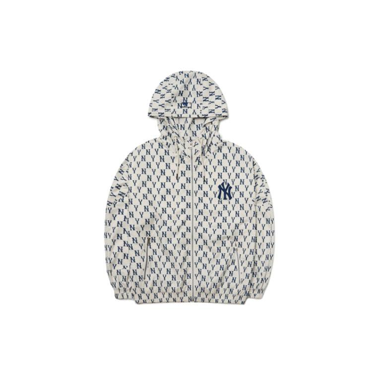 New MLB Base Logo Jackets Unisex Cream 3AWJM0121-50CRS