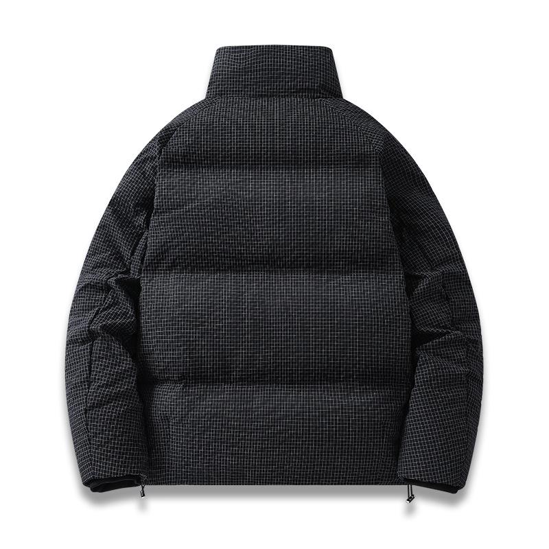 Пуховик мужской ретро новый осенне-зимний однотонный воротник-стойка универсальный мужской утолщенный теплый свободный модный брендовый пиджак