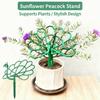 Outdoor Peacock Shape Trellis Stick Frame Garden Plant Stake Flower Climb Frame  Courtyard Flowers