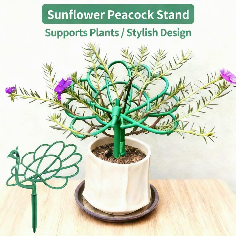 Outdoor Peacock Shape Trellis Stick Frame Garden Plant Stake Flower Climb Frame Courtyard Flowers