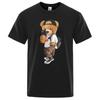 Teddy Bear Taking Your Photo T Shirt Cartoon Graphic Print T Shirt Fashion Casual Crew Neck Plus Size Short Sleeve T-Shirts Women’s