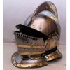 Medieval Knight Helmet Larp Warrior Brass Accent Burgonet Visor Helmet