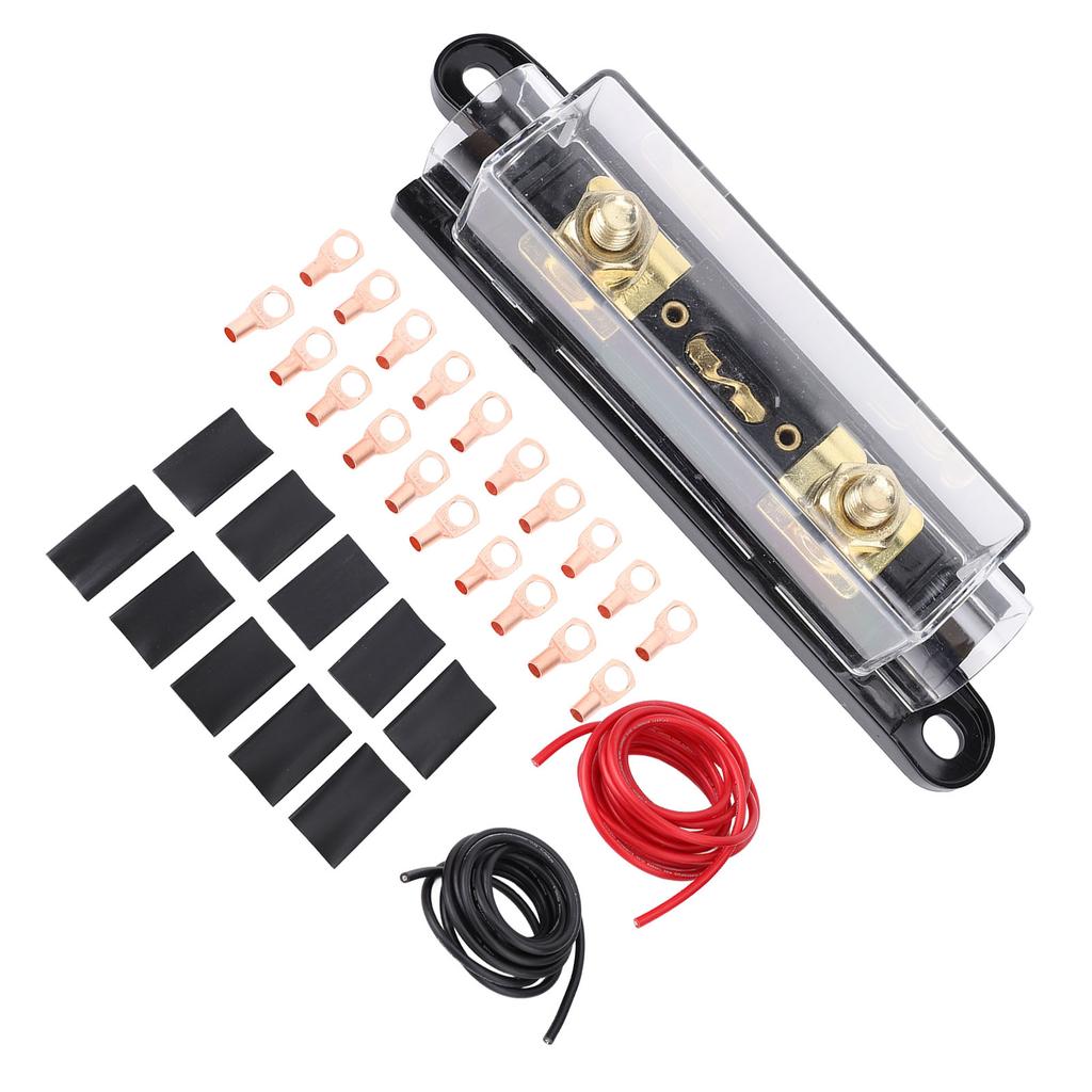 4AWG 20ft Wire Stable Signal Transfer Copper Clad Aluminum Power Ground Cable with 150A Fuse Box for Car RV Trailer