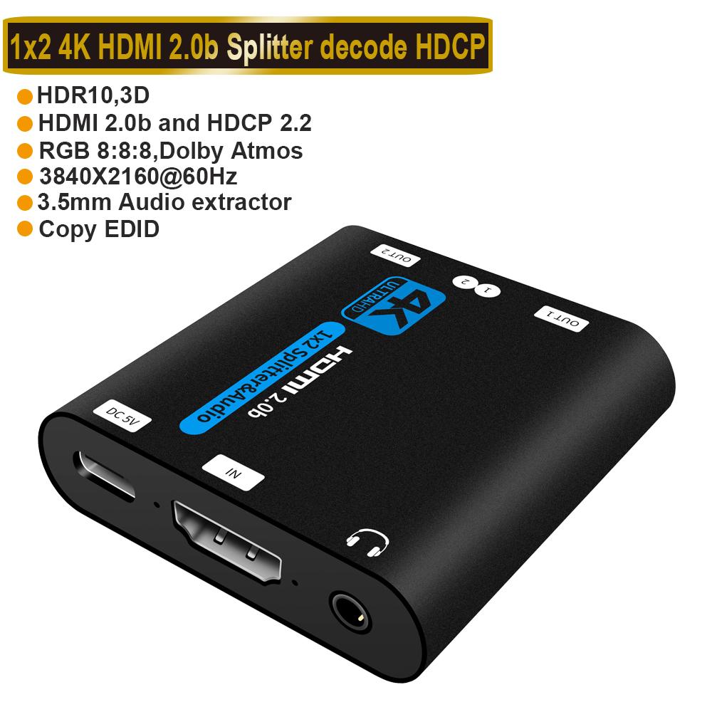 Navceker HDMI Splitter 1x2 1x4 1x8 4K HDMI Splitter 1 in 2 out 2 Port HDMI Amplifier HDMI Cable Splitter 2.0 For PS4 PS5 Xbox 4