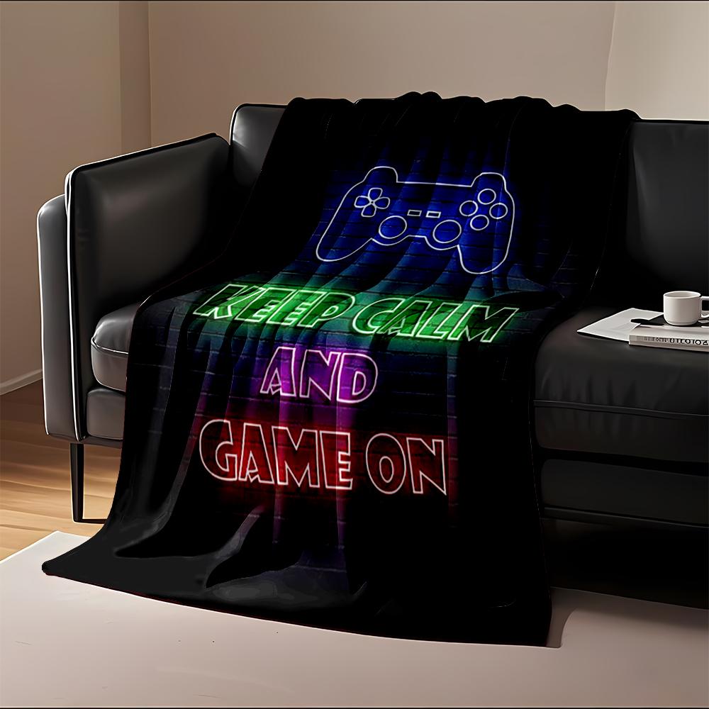 "Neon Gamer Controller Design Blanket" Flannel blanket for bedroom, living room, sofa, and nap sofas.