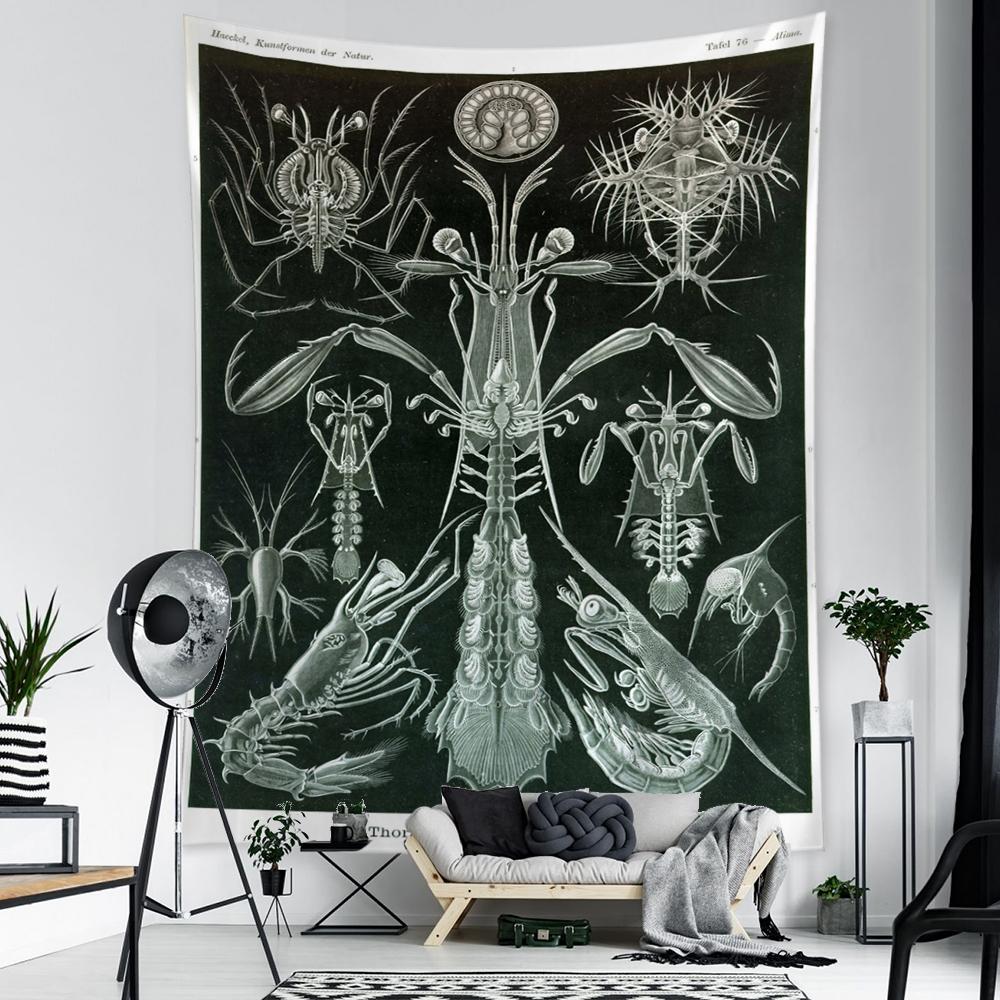 Пример морской жизни, картина, гобелен, настенная карта Таро, хиппи, богемный стиль, психоделическое искусство, домашний декор