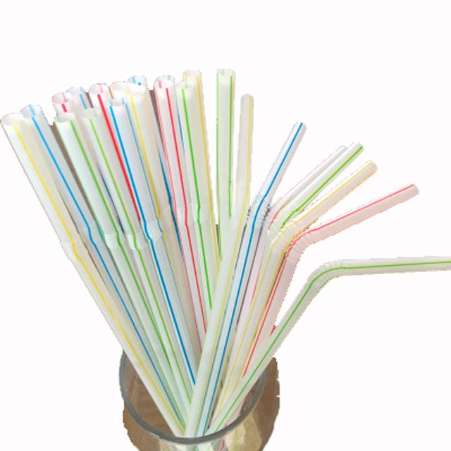 Bendable Disposable Plastic Drinking Straws - 100 Pack