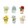 2024 New Original Rose Flower Gift Box Tulip Lotus Building Blocks Flower Model Tiny Particle Gift Toy