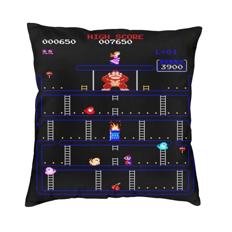 Through Ages Donkey Kong Pillow Case 45X45Cm Home Decorative Cute Arcade Game Cushions For Sofa Square Pillowcase