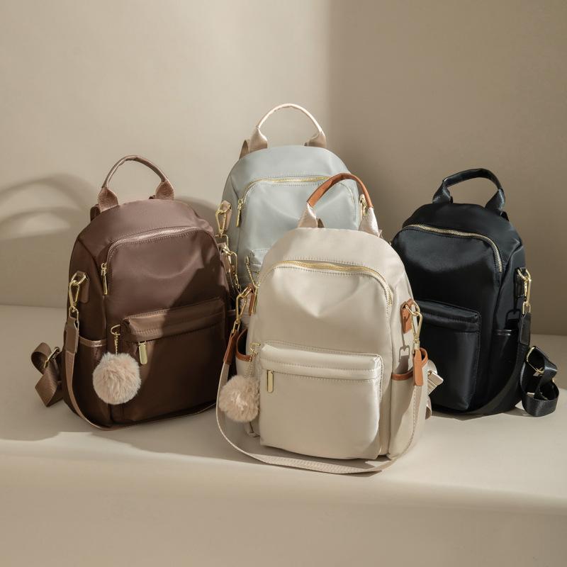 2026 New Style Korean Fashion Canvas Backpack for Women Travel Casual Daypack Lightweight Oxford Cloth Cute Small Bag