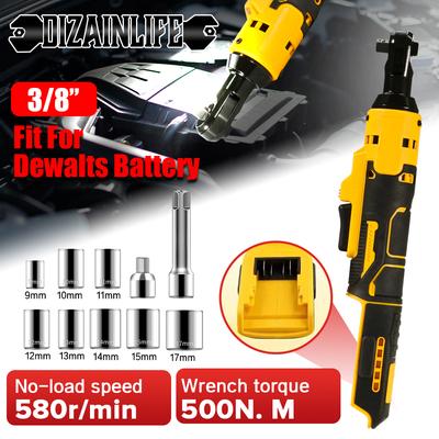 Набор электрических гаечных ключей с трещоткой 500 Н.М. Беспроводной 3/8-дюймовый набор торцевых головок для ударного инструмента DEWALT для ремонта аккумулятора автомобиля, угловой гаечный ключ