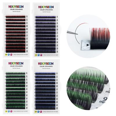 Индивидуальное градиентное наращивание ресниц смешанного цвета Красный Зеленый Синий Фиолетовый Макияж Лифтинговые ресницы