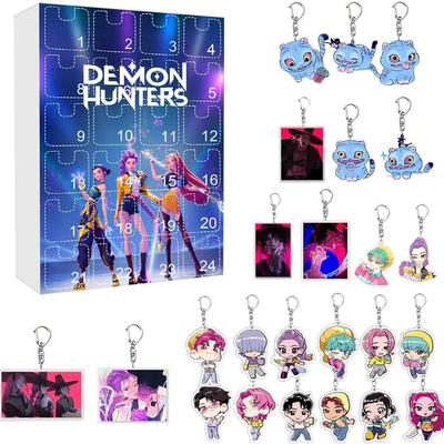 Календарь Адвента KPOP Hunters 2025 Аниме 24 дня Рождественский календарь обратного отсчета Брелок Акриловая подвеска Сюрпризы
