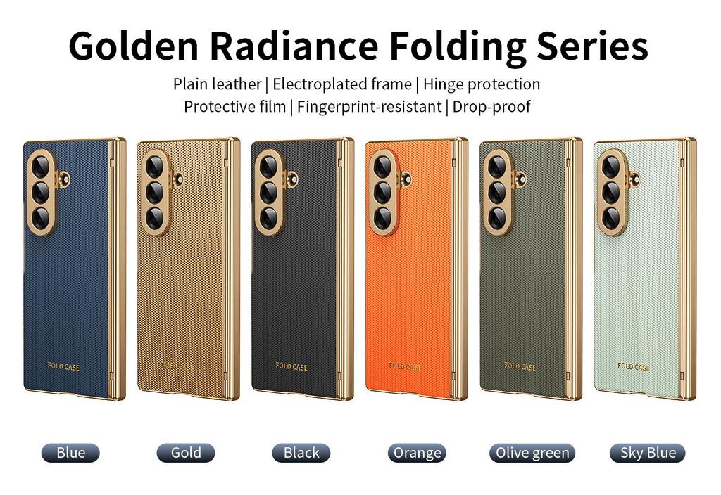 Чехол для Samsung Z Fold7: Складной, с гальваническим покрытием, узор «ромб», однотонная кожа, полное покрытие для Fold6/5, трансграничная совместимость.