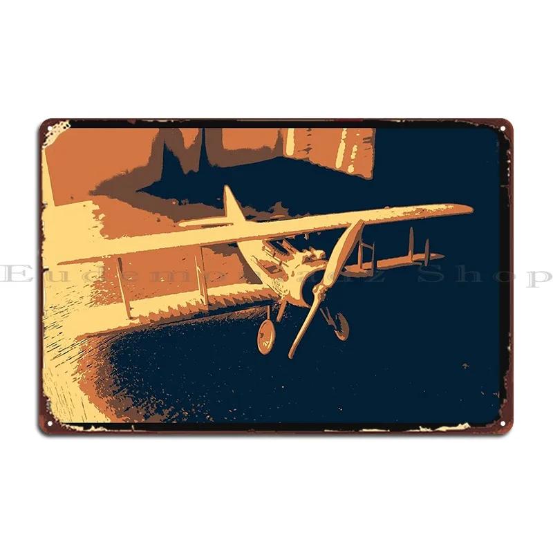 Airplane Biplane Metal Signs Funny Bar Garage Personalized Design Tin Sign Poster