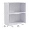 2 Tier Bookshelf Low Bookcase With Adjustable Shelf 2 Compartments For Home Office Living Room Study White