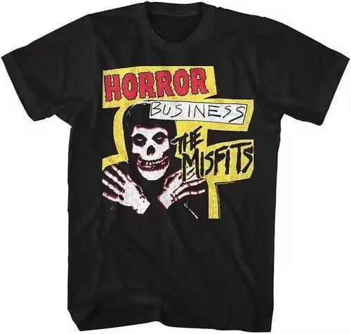 Новая модная футболка в стиле панк Misfits, ретро, уличный стиль, с рисунком черепа, мужская футболка, топ с принтом рок-черепа