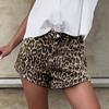European and American Retro Casual Pants Summer Leopard Pattern Low Waist Slim Shorts Street Wide-leg Three-point Pants Women's Clothing