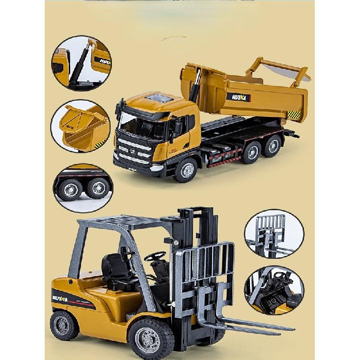 Литой под давлением сплав-экскаватор, игрушечный автомобиль, масштаб 1/50, детский инженерный грузовик, вилочный погрузчик, кран-самосвал, игрушечный электромобиль для мальчиков