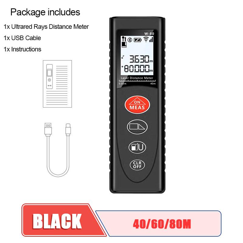 Мини-лазерный дальномер 40/60/80 м, портативный телеметр, диаметр, умный цифровой лазерный дальномер, зарядный лазерный дальномер