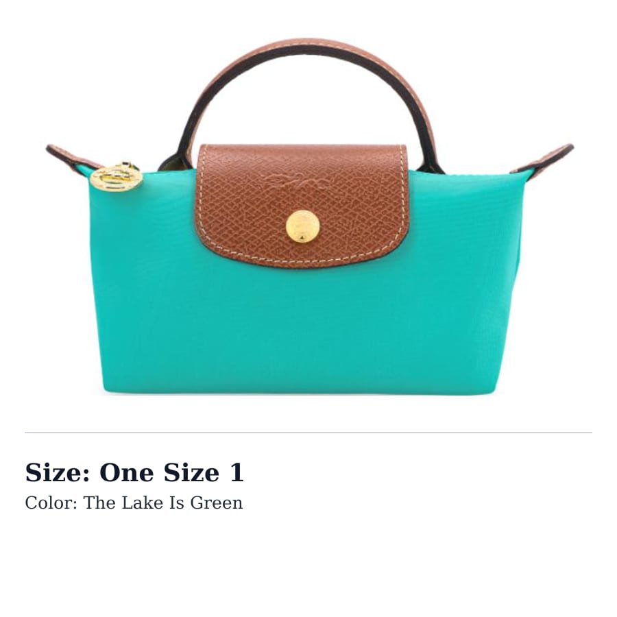 Longchamp Сумка Le Pliage из переработанного холста с кожаными вставками, Сумка-пельмень, Женская сумка-тоут, Цвет: Озерный аквамариновый, 34175089P70
