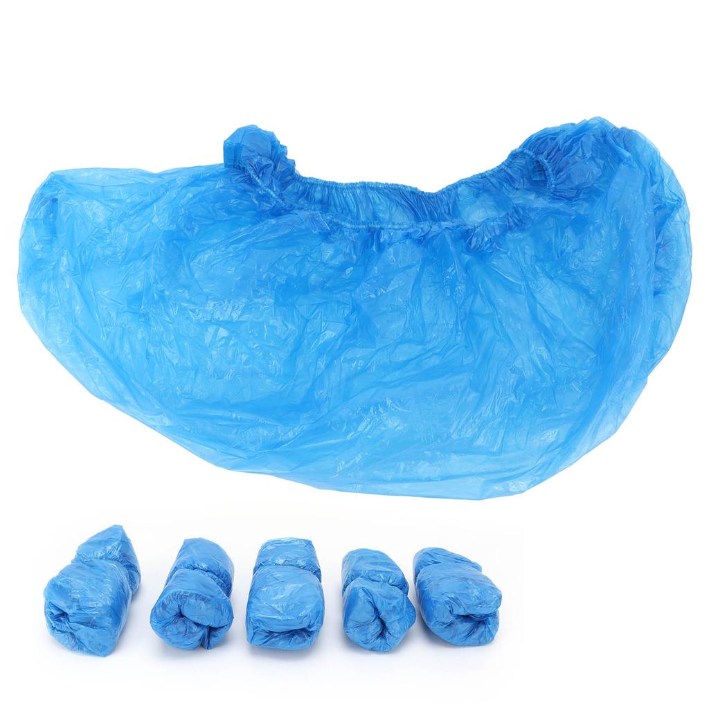 100 шт одноразовые бахилы PE утолщенные водонепроницаемые защитные чехлы для обуви для дома от дождя