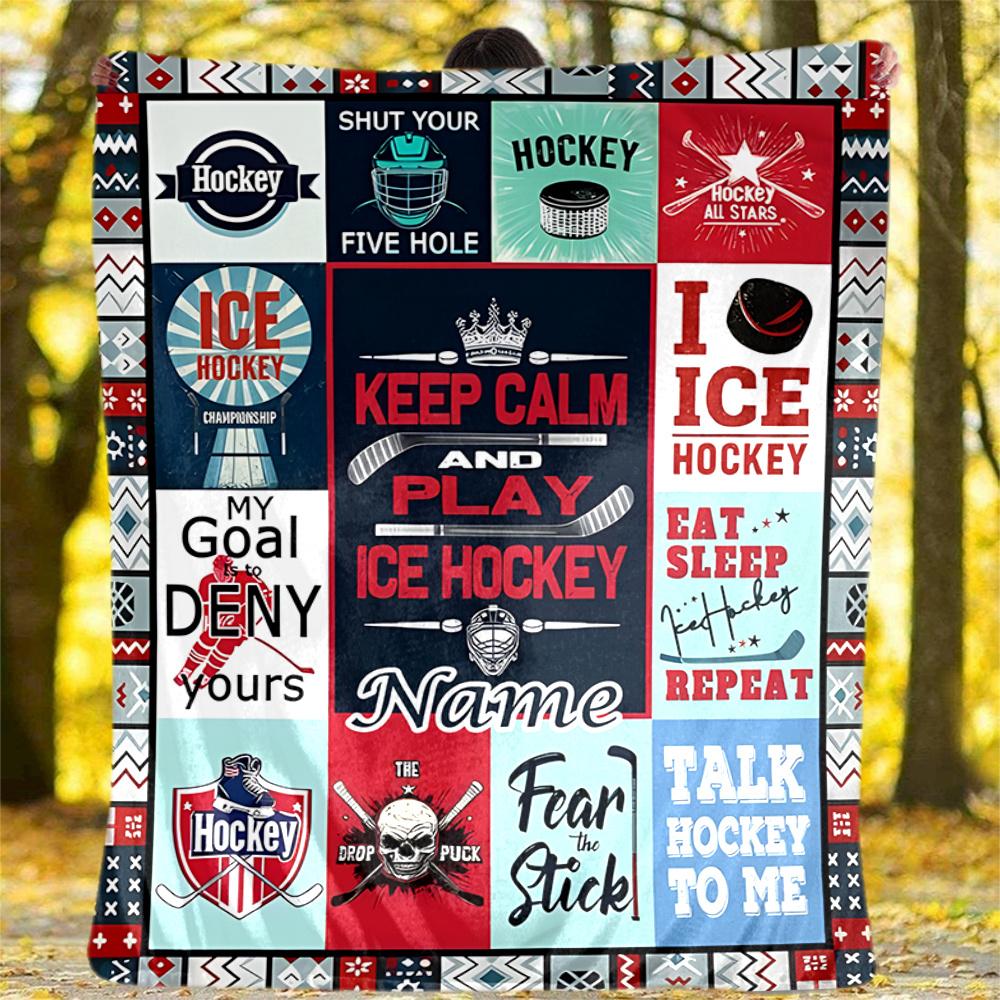 Ice Hockey Motivational Quotes And Designs Flannel Outdoor Blanket Gift Blanket Comfortable And Soft Lightweight And Portable Suitable For All Seasons