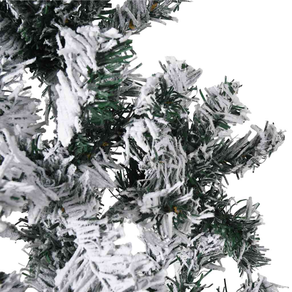 Artificial Half Christmas Tree with Snow Slim 210 cm