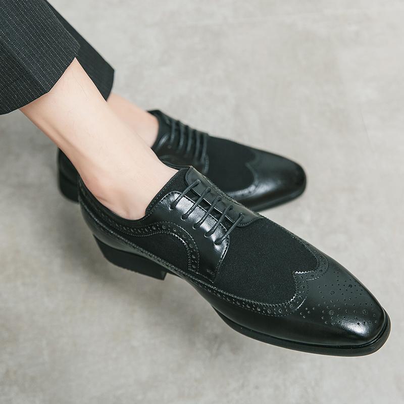 Мужские туфли-броги из кожи в стиле ретро, деловые туфли для офиса, смокинги, свадебные блейзеры, туфли-седла, большие размеры