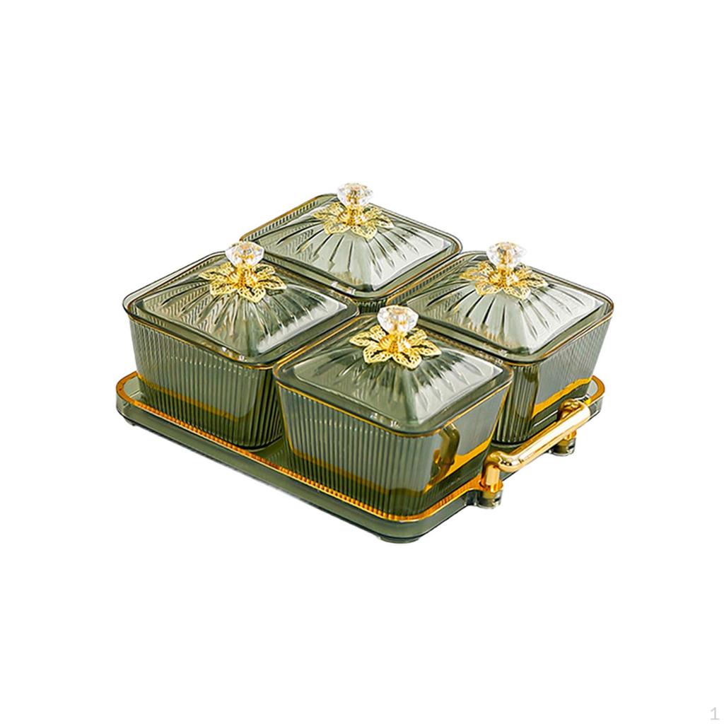 Тарелка с сухофруктами, сервировочный поднос для закусок, роскошное разделенное блюдо с орехами для гостиной