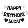 24-Pcs ‘Happy Birthday Loca’ Banner Set, Glitter Party Banners, Vampire Birthday Party Decorations, Suitable for Birthday and Party Decorations