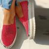Fashion Women's Shoes 2024 Flats Rhinestone Bling Sewing Platform Loafers Luxury Shoes Casual Comfortable Female Shoes