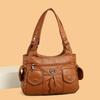 Fashionable Large-capacity Soft Leather Casual Single-shoulder Handbag and Cross-shoulder Tote Bag