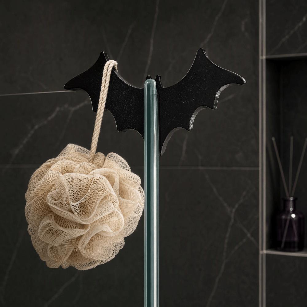 3D Print Halloween Bat Bathroom Hook No-Drill Shower Door Hook Bathing Towel Hanger  Bathroom