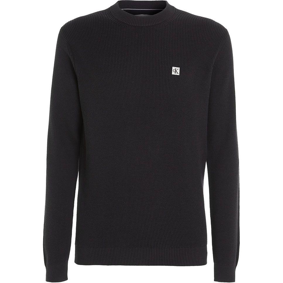 Calvin Klein Круглый вырез Slim Fit Logo Pullover Long Sleeve Knit Sweeper Men sweater Black J30J324598-BEH