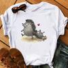Summer Shirt Women Harajuku Kawaii Balloons Hedgehog T Shirt Femme White Casual Animal Print Camiseta Mujer Top Female T-Shirt