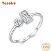 Tancise Classic 925 Sterling Silver  Zircon Ring Ladies Jewelry Wedding Promise Party Gift