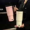 Термокружка из нержавеющей стали 720 мл с трубочкой и ручкой для ледяного кофе, вакуумная изоляция, для автомобиля, путешествий, на открытом воздухе, бутылка для воды